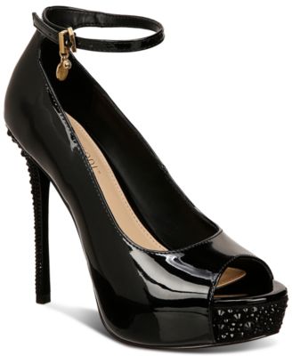 Thalia Sodi - Libbie Embellished Ankle-Strap Platform Dress Pumps