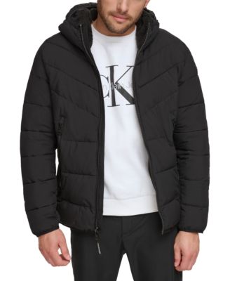 Calvin Klein - Men's Stretch Chevron Hooded Jacket