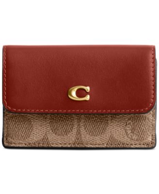 COACH - Essential Coated Canvas Signature Mini Trifold Wallet