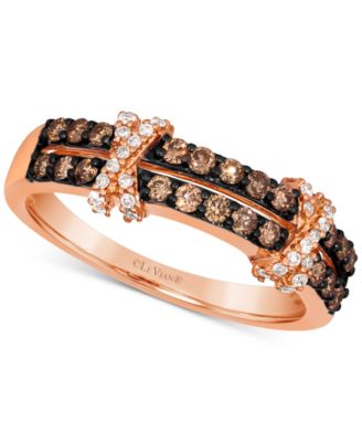 Le Vian - Chocolate Diamond & Nude Diamond Double Crisscross Ring (1/2 ct. t.w.) in 14k Gold