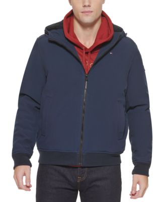 Tommy Hilfiger - Men's Softshell Performance Hooded Fleece-Lined Bomber Jacket