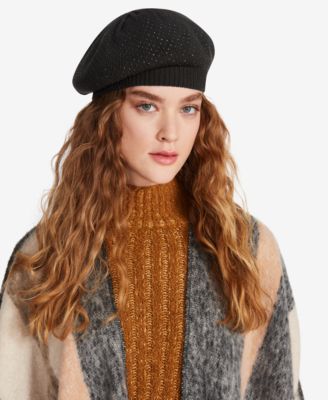 Steve Madden - Women's Crystal Studded Plush Beret