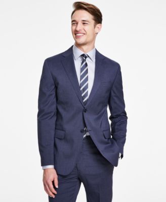 DKNY - Men's Modern-Fit Blue Mini Check Suit Separate Jacket