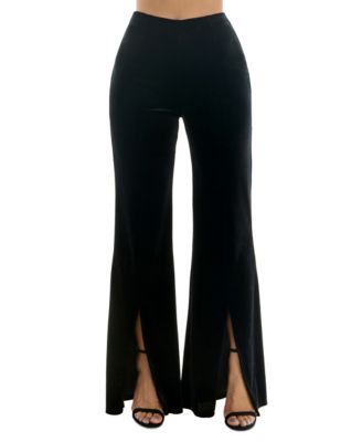 Alex & Sophia - Juniors' Velvet Pull-On Front-Slit Pants