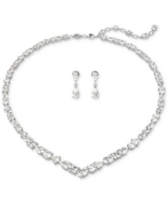 Swarovski - Silver-Tone 2-Pc. Set Mesmera Crystal Drop Earrings & Necklace