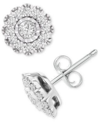 Wrapped in Love - Diamond Flower Stud Earrings (1/2 ct. tw) in 14k White Gold