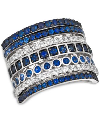 Le Vian - Multi-Sapphire Multi-Row Statement Ring (2-5/8 ct. t.w.) in 14k White Gold
