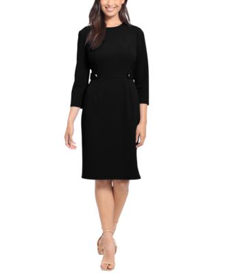 London Times - Women's Jewel-Neck 3/4-Sleeve Sheath Dress