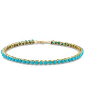 EFFY Collection - Turquoise Bead Link Tennis Bracelet in 14k Gold