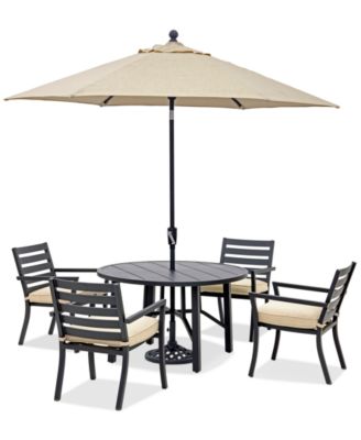 Agio - Astaire Outdoor 5-pc Dining Set (48" round table + 4 dining chairs)