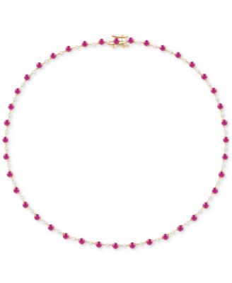 Macy's - Emerald (5-3/8 ct. t.w.) & Diamond (1-1/6 ct. t.w.) All Around 17" Collar Necklace in 14k Gold (Also in Ruby & Sapphire)