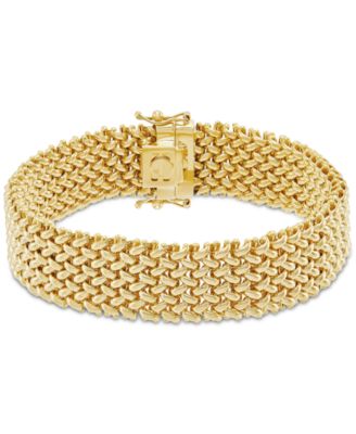 Macy's - Polished Wide Woven Mesh Link Chain Bracelet in 18k Gold