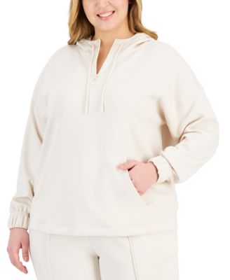 ID Ideology - Plus Size Quarter Zip Hooded Sweatshirt