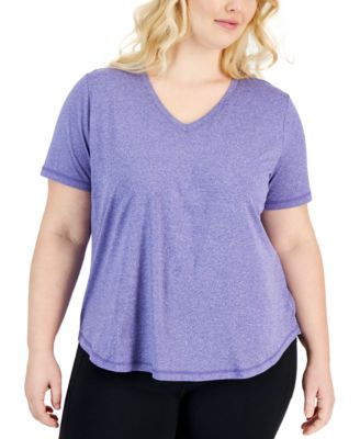 ID Ideology - Plus Size Curved-Hem V-Neck Top