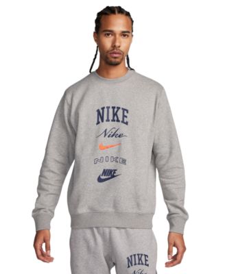 Nike - Men's Club Fleece Stacked Logo-Print Crewneck Sweatshirt