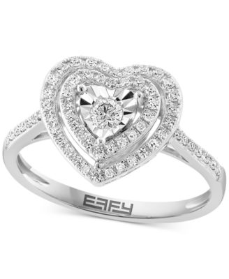EFFY Collection - Diamond Halo Heart Ring (1/3 ct. t.w.) in 14k White Gold