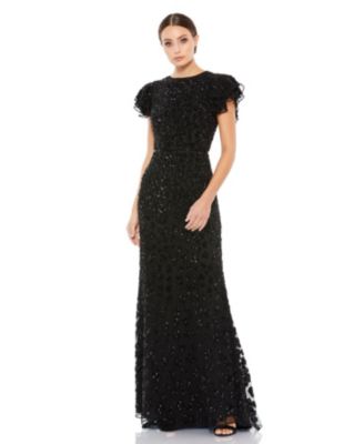 Mac Duggal - Short-Sleeve Sequined Gown