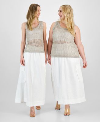 Bar III - Women's Sleeveless Open-Stitch Sweater