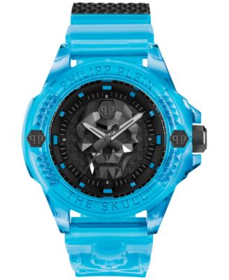 Philipp Plein - Unisex The Skull Scuba Duba Blue Silicone Strap Watch 44mm