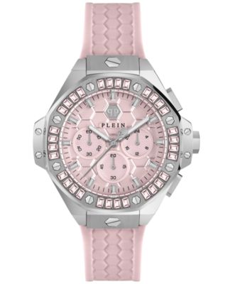 Philipp Plein - Unisex Chronograph Pink Silicone Strap Watch 42mm