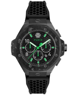 Philipp Plein - Men's Chronograph Black Silicone Strap Watch 46mm