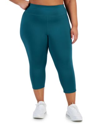 ID Ideology - Plus Size Women's Solid 7/8 Cropped Leggings