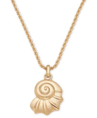 On 34th - Gold-Tone Seashell Pendant Necklace, 38" + 2" extender