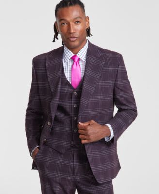 Tayion Collection - Men's Classic-Fit Plaid Suit Jacket