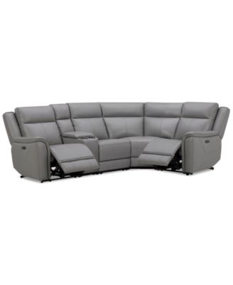 Furniture - Addyson 104" 5-Pc. Leather Sectional with 2 Zero Gravity Recliners with Power Headrests