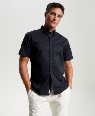 Tommy Hilfiger - Men's Flex Poplin Regular-Fit Short-Sleeve Shirt