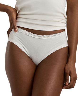 Lauren Ralph Lauren - Women's Cotton & Lace Jersey Hipster Brief Underwear