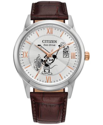 Citizen - Men's Steamboat Willie 1928 Brown Leather Strap Watch 40mm