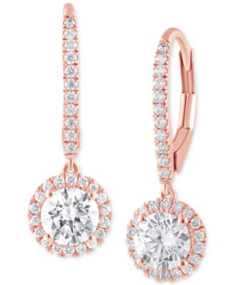 Badgley Mischka - Lab Grown Diamond Halo Drop Earrings (1-1/4 ct. t.w.)