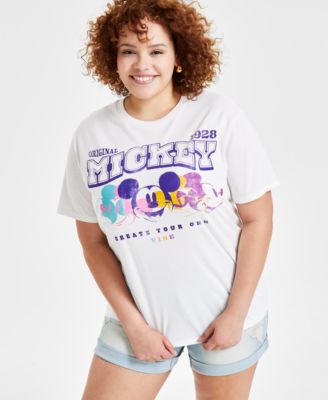 Disney - Trendy Plus Size Mickey Mouse Graphic Print T-Shirt
