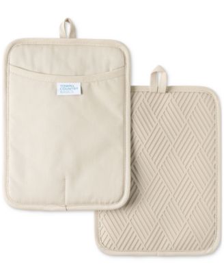 Town & Country Living - Basics Silicone Basketweave Pot Holders, Set of 2