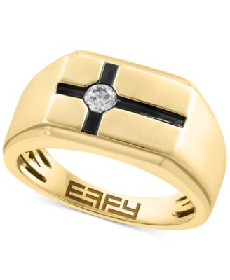 EFFY Collection - Men's Diamond East-West Cross Ring (1/6 ct. t.w.) in 14k Gold