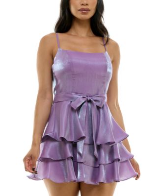 B Darlin - Juniors' Tiered Ruffled Fit & Flare Dress