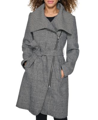 KARL LAGERFELD PARIS - Women's Houndstooth Wrap Coat