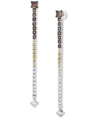 Le Vian - Multicolor Diamond Linear Drop Earrings (2-1/2 ct. t.w.) in 14k White Gold
