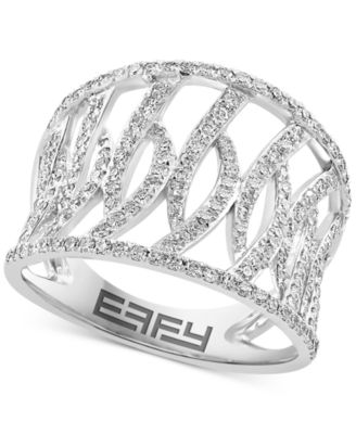 EFFY Collection - Diamond Openwork Curved Ladder Ring (3/4 ct. t.w.) in 14k White Gold