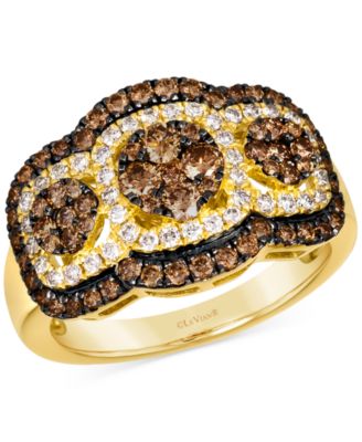 Le Vian - Nude Diamond & Chocolate Diamond Halo Cluster Ring (1-1/4 ct. t.w.) in 14k Gold