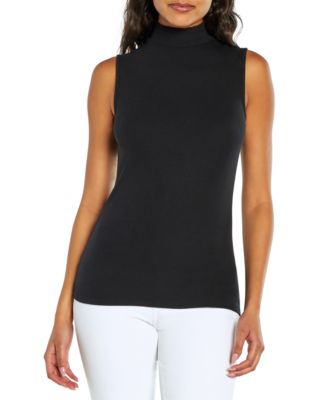 Three Dots - Women's Ribbed Mock-Neck Tank Top