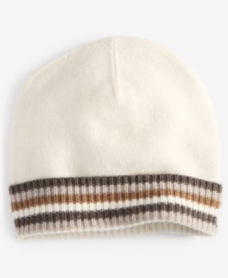 Charter Club - Cashmere Stripe Cuffed Beanie