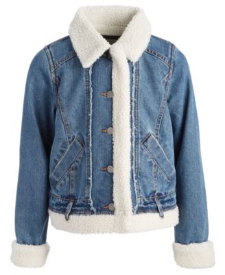 Jou Jou - Little & Big Girls Faux-Sherpa-Lining Denim Jacket