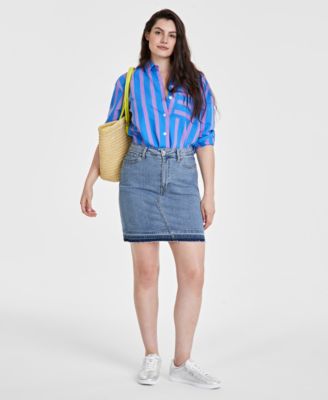 On 34th - Women's Released-Hem Denim Mini Skirt