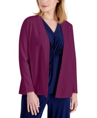 AK Anne Klein - Petite Newport Open-Front Cardigan