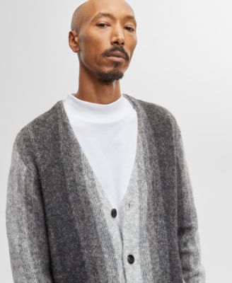 Mode of One - Men's Long-Sleeve Relaxed-Fit Stripe Cardigan