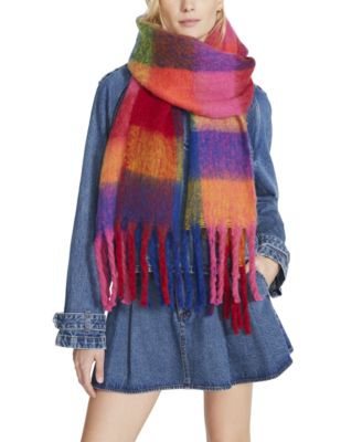 Steve Madden - Women's Brushed Plaid Blanket Wrap Scarf