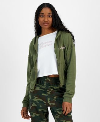 Grayson Threads, The Label - Juniors' Angel Graphic Front-Zip Hoodie