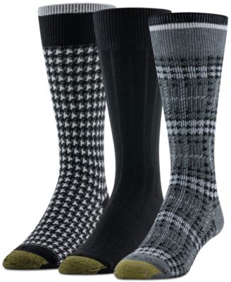 Gold Toe - Men's Gentleman Plaid Crew Dress Socks, 3-Pack